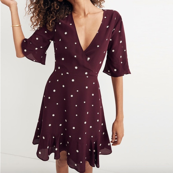 Madewell Dresses & Skirts - NWT Madewell Silk Flutter-Hem Dress in Star Mix